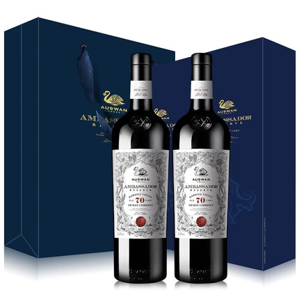 天鹅庄【前澳驻华大使推荐】澳大利亚进口干红葡萄酒整箱红酒礼盒送礼 巴罗萨谷外交家大使珍藏750ML2支