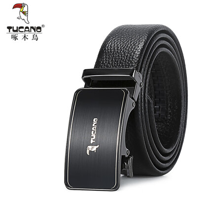 啄木鸟（TUCANO）男士腰带头层牛皮质感拉丝自动扣皮带男商务休闲百搭皮带父亲节