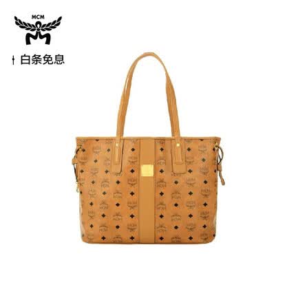 MCM 女士棕色中号双面购物袋托特包子母包 MWPAAVI02CO001