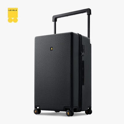 地平线8号行李箱 男女密码大容量万向轮26英寸宽拉杆大旅行家PC拉杆箱 黑色 LEVEL8