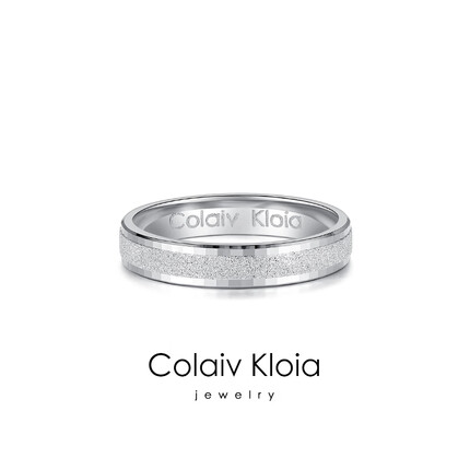 Colaivkloia情侣戒指男女对戒银一对磨砂款可调节时尚饰品七夕情人节送男女友 309磨砂男戒 美号10号