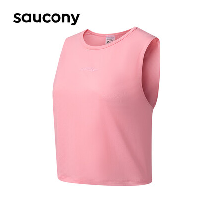 Saucony索康尼专业跑步运动舒适透气女子单层背心荧光玫红M