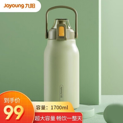 九阳（Joyoung）保温杯大容量男女士高颜值女大水杯男生吸管杯子 1700ml-绿色-B17V-WR159