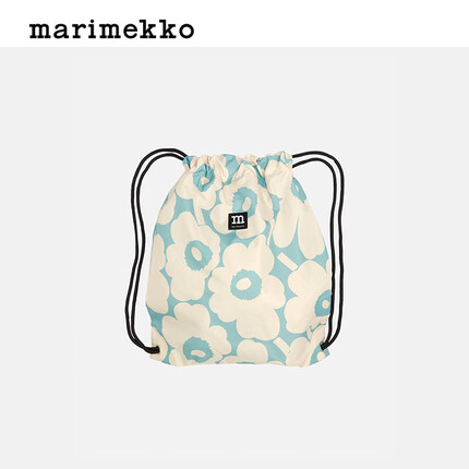 marimekko Unikko游霓可印花2023早秋新款麻袋包 米白色、蓝绿色 玛莉美歌