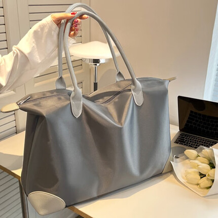 铂呐苓旅行包女男生健身包短途大容量出差便携行李包收纳袋运动行李袋 旅行手提包【灰色】