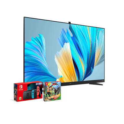 华为智慧屏 V 55英寸 2021 + 任天堂Nintendo Switch游戏机国行续航增强版 + 健身环大冒险游戏组合套装