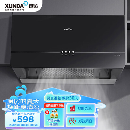 迅达（XUNDA）抽吸油烟机家用小户型 中式脱排老式油烟机 出租房小尺寸700mm长 以旧换新 YZ1