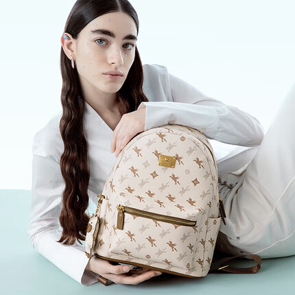 纽芝兰女士双肩包2023新可爱老花萌鸭书包休闲旅行背包女大容量