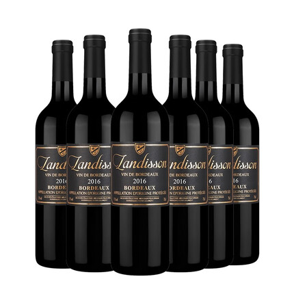 勆迪法国原瓶进口红酒 勆迪波尔多AOP干红葡萄酒750ml*6