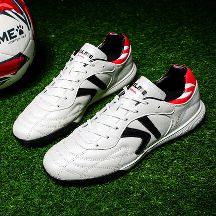 KELME/卡尔美足球鞋男TF碎钉夏季透气系带学生青少年比赛训练鞋成人 白/红 43