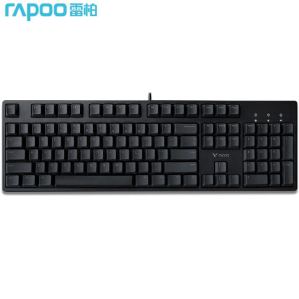 雷柏（Rapoo） V860 机械键盘 有线键盘 游戏键盘 104键 原厂Cherry轴 吃鸡键盘 黑色 樱桃红轴