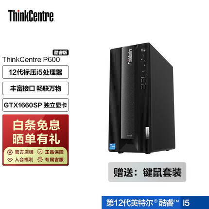 ThinkCentre neo P600 商用办公设计师游戏台式电脑主机 联想台式机 I5-12400F 16G 512G 0FCD