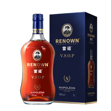 雷诺（RENOWN）拿破仑白兰地 VSOP 礼盒装洋酒烈酒1L 拿破仑vsop