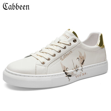 卡宾板鞋男国潮休闲鞋潮流男鞋韩版百搭鞋子3221205052 白色 41