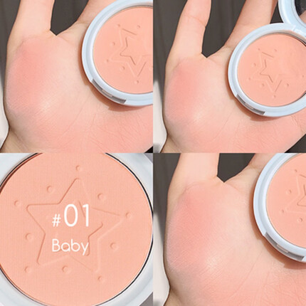 JILL LEEN肉粉腮红蜜桃粉珠光带闪哑光防水 奶油橘提亮肤色彩妆女 01baby粉