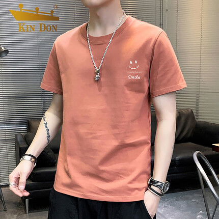 KIN DON金盾男士短袖t恤男夏季纯棉T潮牌上衣服圆领简约潮流半袖大码T