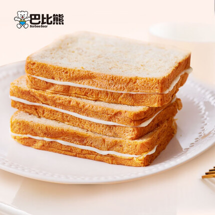 巴比熊（BA BI XIONG） 奶酪吐司夹心面包传统切片面包蒸蛋糕营养早餐整箱休闲零食550g 奶酪夹心吐司550g