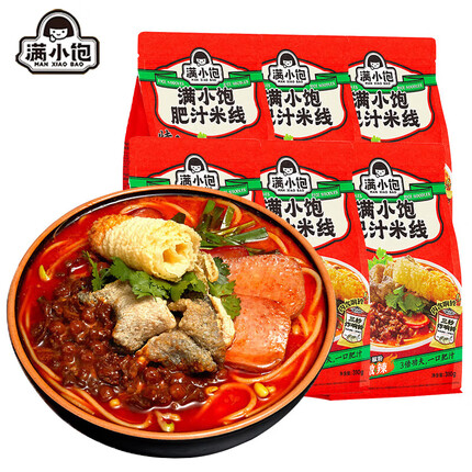 满小饱肥汁米线310g*6袋酸辣汤粉魔鬼辣港式螺蛳粉方便速食米线夜宵零食