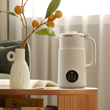 厨创妈咪(kitchen mommy)豆浆机 破壁机迷你小型家用榨汁机料理机果汁机 免过滤 全自动免煮搅拌机 白色