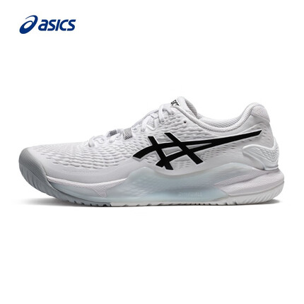亚瑟士ASICS网球鞋男鞋透气缓冲运动鞋制胜球场 GEL-RESOLUTION 9 白色/黑色 42