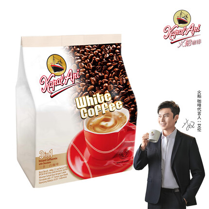 火船 印尼进口 白咖啡444g（37g/包×12包）特浓