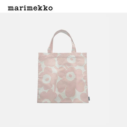 marimekko 亚洲限定系列 2023早秋新品 PIENI UNIKKO印花帆布袋 粉红色，棉本色