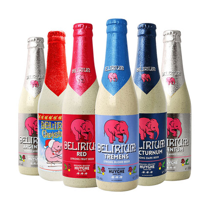 粉象（Delirium）啤酒五种口味组合 精酿 啤酒 330ml*6瓶 比利时进口