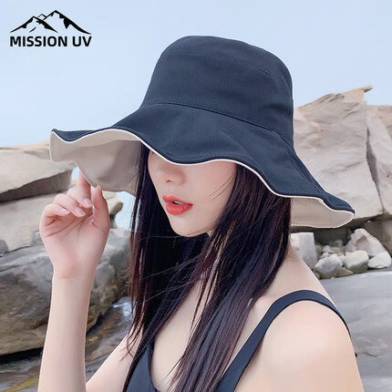 MISSION UV遮阳帽渔夫帽女士夏季户外防紫外线太阳帽凉帽防晒帽子女 MU058
