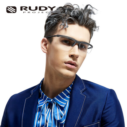 RUDY PROJECT运动近视眼镜框男女配眼镜眼睛有度数学生定制眼镜片镜架无框超轻商务MAYA 石墨/黑（下单选铝挂型号） 1.552非球防蓝光白片（近视600、散光400内