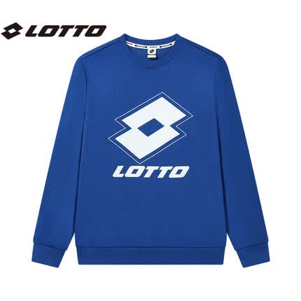 乐途(LOTTO)男装2022年春秋季新款男简约休闲百搭运动男圆领套头卫衣秋季 宝蓝-3 175/L