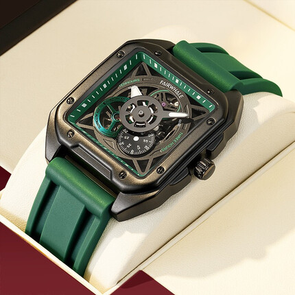 马克华菲手表时空之眼系列全自动手表男士方形机械表潮流学生表防水腕表FW-6320-R3初高中学生手表 FAIRWHALE