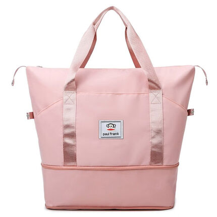 大嘴猴（Paul Frank）大嘴猴短途旅行包女大容量手提出差便携待产收纳登机包健身行李袋 升级款【三插口袋】粉色