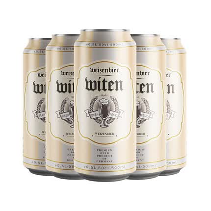 万格纳 小麦白啤酒 500ml*6罐 尝鲜装 麦香浓郁 泡沫细腻 德国原装进口