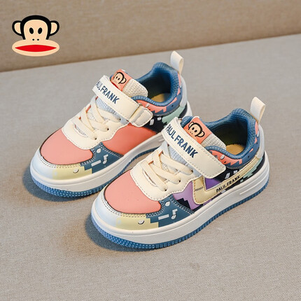 大嘴猴（paul frank）童鞋春秋儿童运动鞋中大童休闲鞋子女童软底男童跑步鞋 米/黛蓝 36码内长23.3cm