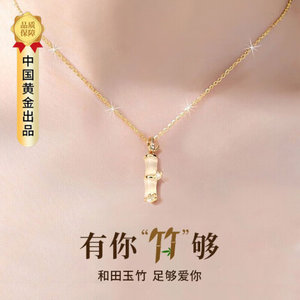 珍尚银 中国黄金 银项链女士生日纪念送女友老婆银饰品