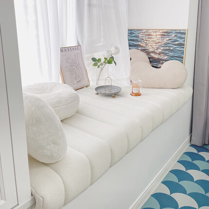 十月主题 飘窗垫定做侘寂风轻奢简约榻榻米泰迪绒窗台垫子定制专拍