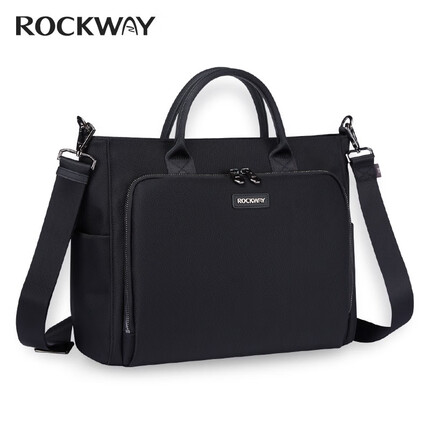 岩途（rockway）商务公文包男款手拎包防泼水耐磨尼龙帆布大容量斜挎单肩手提包男 L码【34.5*28.5*13.5cm】 L