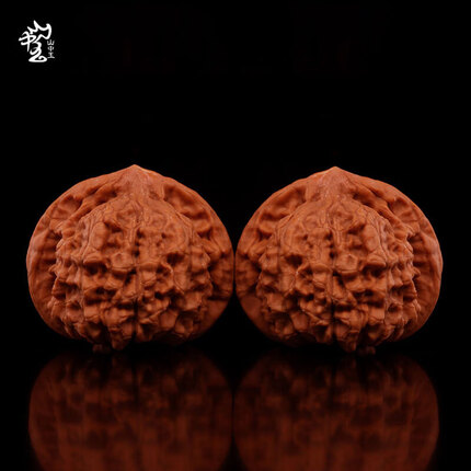 山中玉【精选】文玩核桃官帽核桃把玩核桃文玩古玩核桃盘核桃手盘核桃麒王勇麟纹核头文玩手玩中秋礼物 44-45MM麒麟纹官帽