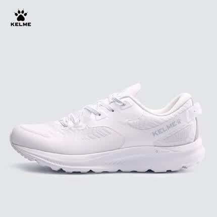KELME/卡尔美运动鞋新款鞋子男鞋轻便缓震轻弹跑鞋网面透气跑步鞋8215YX5076 白色 41