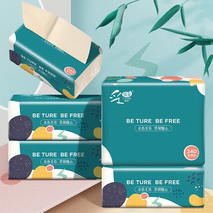 采琪采（C'CHOICE）采琪采竹浆本色抽纸240张*6包QBR018B06