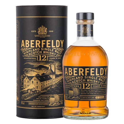 艾柏迪（Aberfeldy）洋酒 艾伯迪威士忌 单一麦芽威士忌 英国进口洋酒 12年