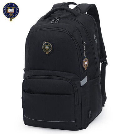 英国牛津大学OXFORD小学生书包男孩轻便减负中学生书包初中生大容量防泼水双肩背包儿童书包女 X692黑色（适合初中高中）