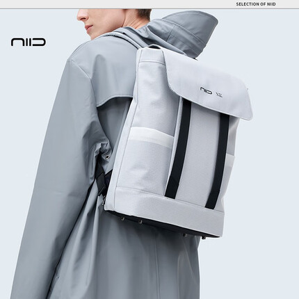 NIID新面料小众笔记本电脑包14吋女背包男双肩包大容量书包潮 蝉翼白