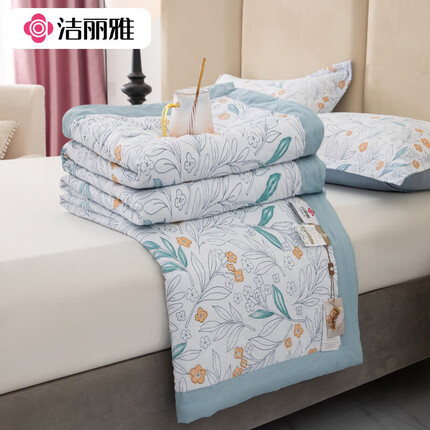 洁丽雅（Grace）夏凉被子可水洗空调被单双人夏天薄被 学生儿童被芯 浅香1.5*2米
