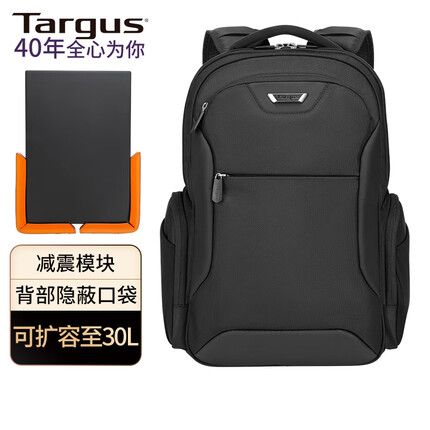 TARGUS泰格斯双肩电脑包15.6英寸笔记本包背包书包商务通勤 黑 CUCT02