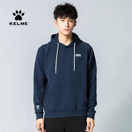 KELME /卡尔美局座联名款运动外套春秋季情侣款时尚男女套头卫衣潮流 深蓝色 L