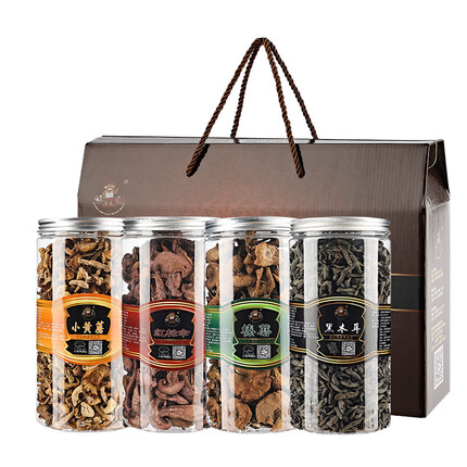 东北老红帽 东北特产山珍蘑菇木耳坚果榛子松子年货送礼组合装礼盒礼包团购 榛蘑红松伞木耳小黄蘑6789精华