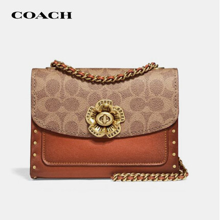 蔻驰（COACH）女士专柜款棕色山茶花PARKER18单肩斜挎包30592B4RU