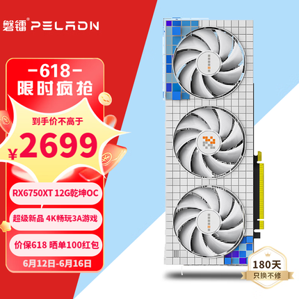 磐镭 (PELADN) TAICHI RX6750XT GDDR6 12G显卡 游戏渲染设计独立显卡 【6750XT-12G】乾坤OC版