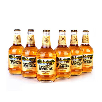 老米乐【俄罗斯国家馆】俄罗斯啤酒进口精酿黄啤酒唯吉熊老米勒老米乐 老米勒淡爽450ml 老米勒淡爽*12瓶